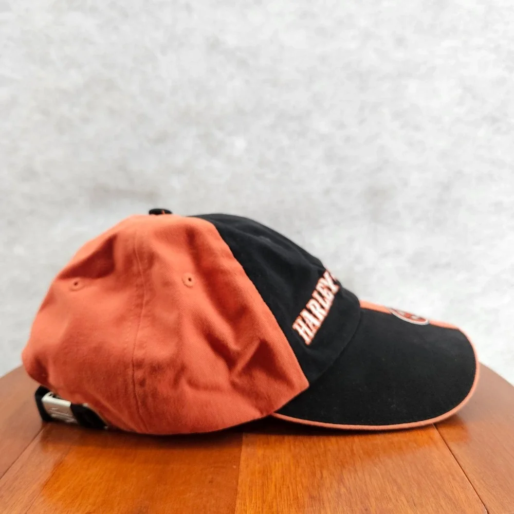 Harley Davidson Youth Hat Cap Black Orange Motorcycle Biker Kids‎ Star Vtg